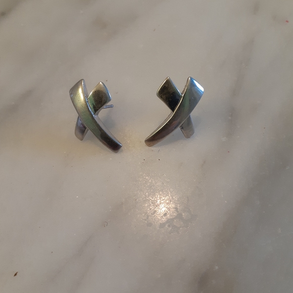 Sterling Silver 80's Earrings - Picture 2 of 4